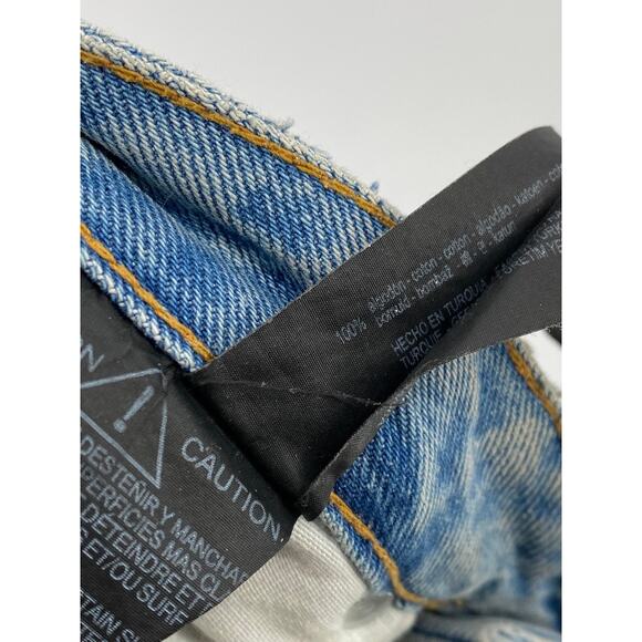ZARA Women's Light Wash Blue Denim Straight-Leg Raw-Hem Five-Pocket Jeans SZ 4 - Picture 7 of 8